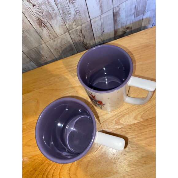 Pair Of Christmas Hamilton Gifts Mugs Cheryl Johnson 1989 Ballerina H2390 Purple - Picture 5 of 8